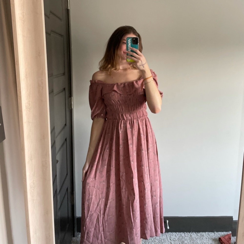 Sold // Purple floral midi dress